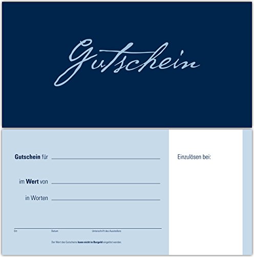 50 Gutscheine Gutscheinkarten Geschenkgutscheine – edel neutral Dunkelblau-Hellblau 50 Gutscheine Gutscheinkarten Geschenkgutscheine – edel neutral Dunkelblau-Hellblau von Generic