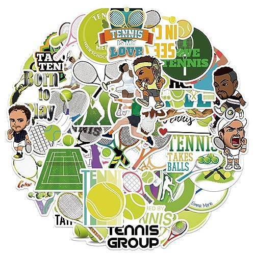 50 PCS Tennis Balls Aufkleber,Vinyl Wasserdicht Aufkleber ,Dekor Graffiti Aufkleber,Tennis Stickers Set von Generic