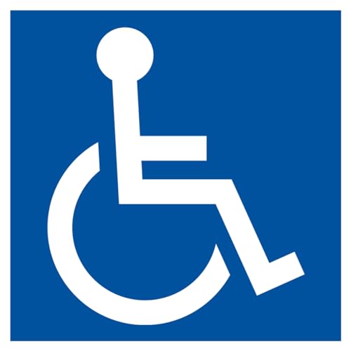 50 Stk. Rollstuhlfahrer Aufkleber - Rollstuhl Schild Behinderten Hinweis Warnaufkleber von Generic