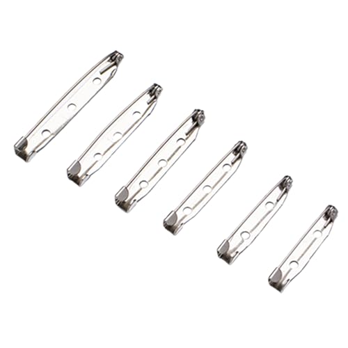 100 Stück Broschennadeln, sicherer Verschluss auf der Rückseite, silberfarbene Abzeichen-Pin-Rückseite, Broschen-Verschluss, Schmuckherstellung, Basteln (25 mm) von Generic