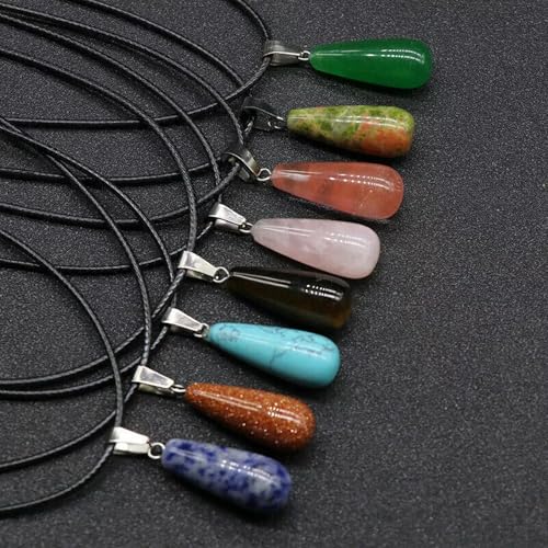 50 Stück Naturstein Anhänger Perle mit langem Wassertropfen, 24–27 mm 50 Stück Naturstein Anhänger Perle mit langem Wassertropfen, 24–27 mm von Generic