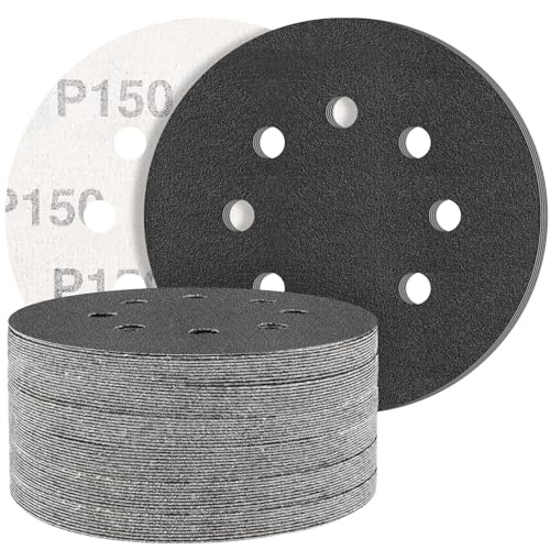 50 Stück Schleifscheiben 125mm Nass/Trocken 600 Körnung, Klett-Schleifpapier Siliziumkarbid für Polieren/Metall/Auto(50 Pieces - 150 Grit) von Generic