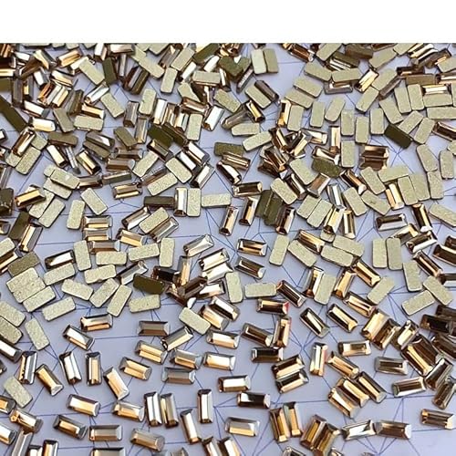 50 Stück glänzende Kristall-3D-Nagelkunst-Strass-Dekorationen in Form von Flatback-Glas-Diamant-Maniküre-Zubehör(Champagne(small)) von Generic