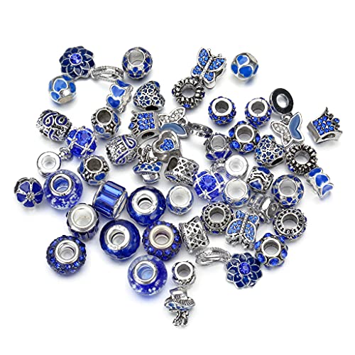 50 Stück große Loch, Metallperlen, Charms, Handarbeit, Abstandshalter, europäische Perlen Set 50 Stück große Loch, Metallperlen, Charms, Handarbeit, Abstandshalter, europäische Perlen Set von Generic
