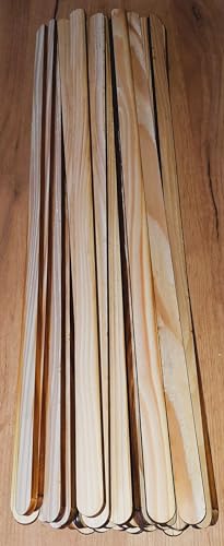 50 x Rührholz-Abgerundet-Leisten-Holzspatel-Farbrührspatel-Modelbau-Pflanzenanzucht-Rührstab zum Rühren von Farben-Lack-Kerzenwachs-Basteln + Malen-300*20*6 mm aus Nadelholz (600 * 20 *6 mm Halbrund) von Generic