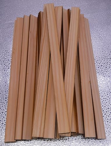 50 x Rührholz-Abgerundet-Leisten-Holzspatel-Farbrührspatel-Modelbau-Pflanzenanzucht-Rührstab zum Rühren von Farben-Lack-Kerzenwachs-Basteln + Malen-300*20*6 mm aus Nadelholz (Fichte/Weißtanne - ECKIG) von Generic