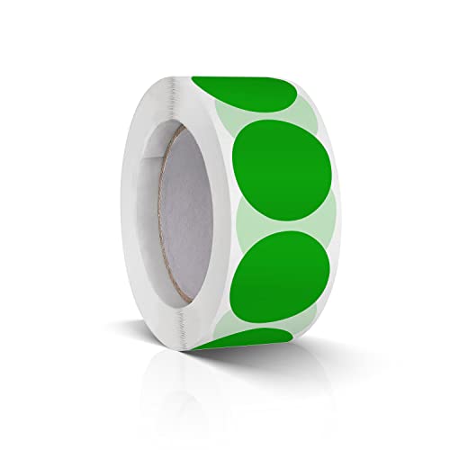 500 Stk Runde Aufkleber Stickers 25mm Farbkodierung Etiketten Rolle Kleine Klebepunkte Grün von Meitaat