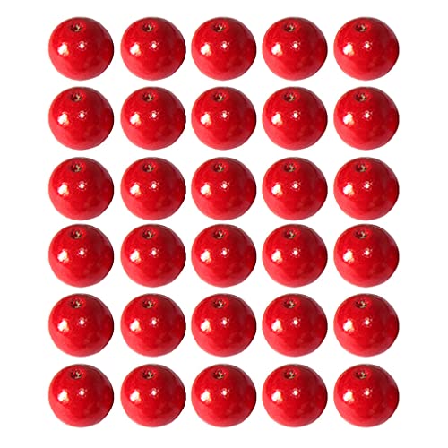 50pcs Rund Holzperlen zum Fädeln Holz Perlen Perle Beads Schmuck Basteln - 8mm, Rot von Sharplace