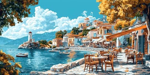 5D DIY Am Meer Diamond Painting Groß Set, Landschaft Diamond Painting Erwachsene Diamant Malerei Kinder Basteln Mädchen Diamond-painting Bastelset Erwachsene Home Wand Dekoration Geschenk 30x60cm F122 von Generic