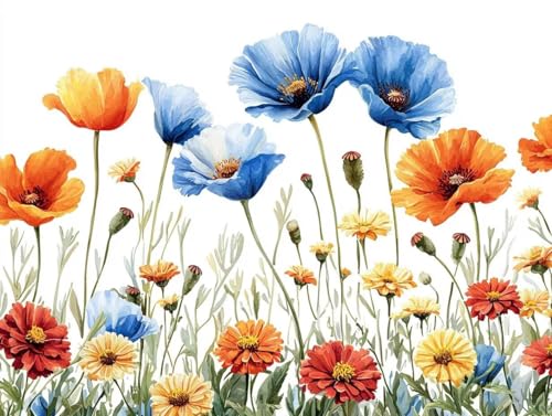 5D DIY Diamond Painting Bilder, Blumen Diamond Painting Kits für Erwachsene Anfänger und Kinder, Mosaikherstellung Strass Full Drill Stickerei, Geschenk für Heimdekoration 50x70cm S-227 von Generic