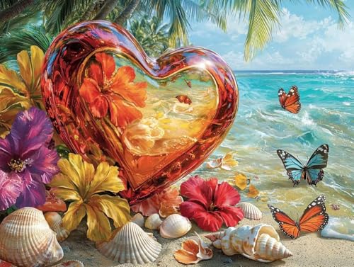 5D DIY Diamond Painting Bilder, Kristallherzform Diamond Painting Kits für Erwachsene Anfänger und Kinder, Mosaikherstellung Strass Full Drill Stickerei, Geschenk für Heimdekoration 40x50cm S-471 5D DIY Diamond Painting Bilder, Kristallherzform Diamond Painting Kits für Erwachsene Anfänger und Kinder, Mosaikherstellung Strass Full Drill Stickerei, Geschenk für Heimdekoration 40x50cm S-471 von Generic