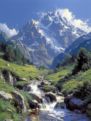 5D DIY Diamond Painting Erwachsene Pflanze, Diamond Painting Set für Anfänger Schneeberg, DIY Diamant Malerei Basteln für Erwachsene, 5D Quadrat Diamant Malerei Set, Wanddekoration 30x40cm W-5914 von Generic