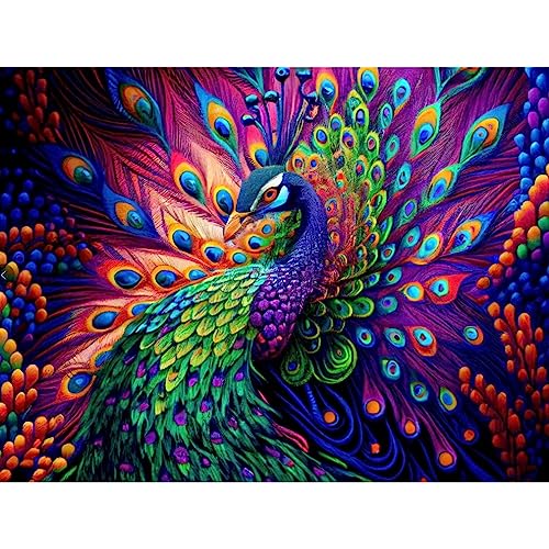 5D DIY Diamond painting Pfau- 5D Peacock diamond painting,Diamant Paint Set, voller Diamant Gemälde, Edelsteine Handwerk für Anfänger Kinder für die Wand Dekoration des Hauses (40 * 30cm) von Generic