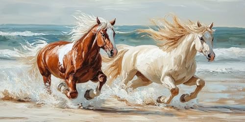 5D DIY Tiere Diamond Painting Groß Set, Pferd Diamond Painting Erwachsene Diamant Malerei Kinder Basteln Mädchen Diamond-painting Mosaik Bastelset Erwachsene Home Wand Dekoration Geschenk 25x50cm F76 von Generic