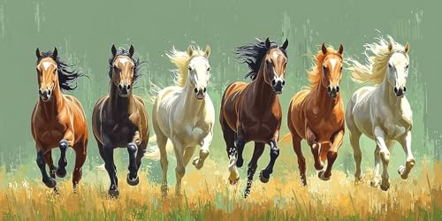 5D DIY Tiere Diamond Painting Groß Set, Pferd Diamond Painting Erwachsene Diamant Malerei Kinder Basteln Mädchen Diamond-painting Mosaik Bastelset Erwachsene Home Wand Dekoration Geschenk 50x100cm F77 von Generic