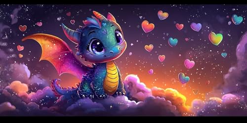 5D DIY Tiere Diamond Painting Groß Set, Weiße Wolken Diamond Painting Erwachsene Diamant Malerei Kinder Basteln Mädchen Diamond-painting Bastelset Erwachsene Home Wand Dekoration Geschenk 60x120cm F56 von Generic