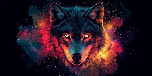 5D DIY Tiere Diamond Painting Groß Set, Wolf Diamond Painting Erwachsene Diamant Malerei Kinder Basteln Mädchen Diamond-painting Mosaik Bastelset Erwachsene Home Wand Dekoration Geschenk 60x120cm F69 von Generic