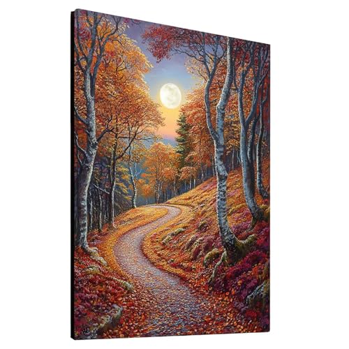 5D Diamond Painting Ahorn mit Diamond Painting Zubehör Set, Diamant Malen Nach Zahlen Landschaft, Diamant Cross Stitch Stickerei Bastelset Erwachsene für Deko Wohnzimmer, Geschenke 70x95cm model-19277 von Generic