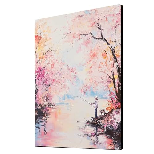 5D Diamond Painting Angler Vollbohrer Diamant Malen Nach Zahlen Landschaft mit Diamond Painting Zubehör Set, Diamant Cross Stitch Stickerei Bastelset Erwachsene für Deko Wohnzimmer 60x80 cm 1ZSH-9136 von Generic