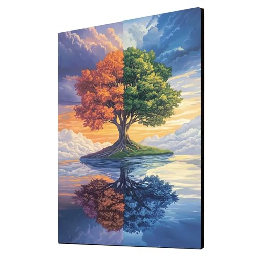 5D Diamond Painting Baum Vollbohrer Diamant Malen Nach Zahlen Landschaft mit Diamond Painting Zubehör Set, Diamant Cross Stitch Stickerei Bastelset Erwachsene für Deko Wohnzimmer 30 x 40 cm 1ZSH-17572 von Generic