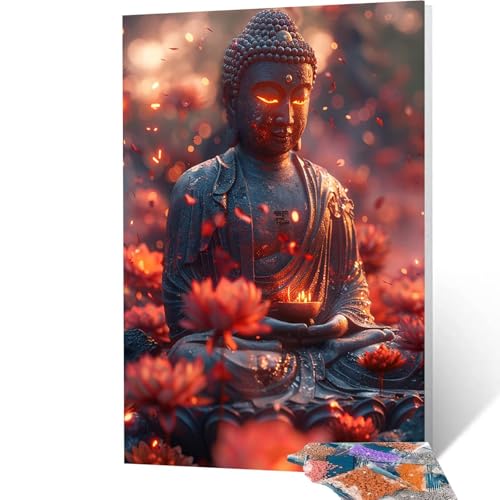 5D Diamond Painting Blume mit Diamond Painting Zubehör Set, Diamant Malen Nach Zahlen Zen, Diamant Cross Stitch Stickerei Bastelset Erwachsene für Deko Wohnzimmer und Geschenke 90x120 cm model/-5259 von Generic