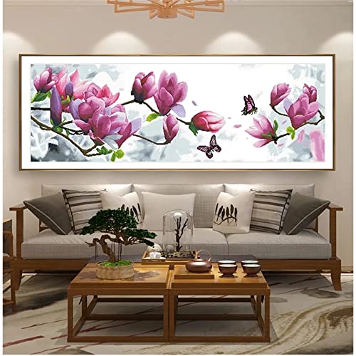 5D Diamond Painting Blumen Serie, Vollständiges Diamant Painting Bilder für Erwachsene, DIY Round Drill Kinder Strasskunst Malset, Kunsthandwerk für Zuhause Kreuzstich Stickerei Wand Dekor 40x120cm von Generic