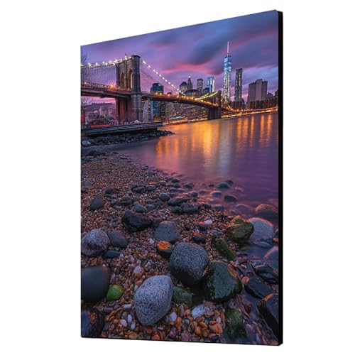 5D Diamond Painting Brooklyn Bridge Vollbohrer Diamant Malen Nach Zahlen Stadt mit Diamond Painting Zubehör Set, Diamant Cross Stitch Stickerei Bastelset Erwachsene, Deko Wohnzimmer 80x110cm 1ZSH-5428 5D Diamond Painting Brooklyn Bridge Vollbohrer Diamant Malen Nach Zahlen Stadt mit Diamond Painting Zubehör Set, Diamant Cross Stitch Stickerei Bastelset Erwachsene, Deko Wohnzimmer 80x110cm 1ZSH-5428 von Generic