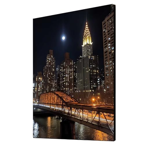 5D Diamond Painting Brücke Vollbohrer Diamant Malen Nach Zahlen Stadt mit Diamond Painting Zubehör Set, Diamant Cross Stitch Stickerei Bastelset Erwachsene für Deko Wohnzimmer 60x80cm 1ZSH-16786 von Generic