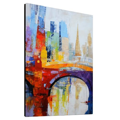 5D Diamond Painting Brücke mit Diamond Painting Zubehör Set, Diamant Malen Nach Zahlen Stadt, Diamant Cross Stitch Stickerei Bastelset Erwachsene für Deko Wohnzimmer und Geschenke 50x70 cm model-23395 von Generic