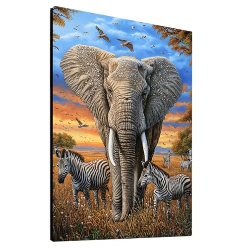5D Diamond Painting Elefant mit Diamond Painting Zubehör Set, Diamant Malen Nach Zahlen Zebra, Diamant Cross Stitch Stickerei Bastelset Erwachsene für Deko Wohnzimmer und Geschenke 70x95cm model-23137 5D Diamond Painting Elefant mit Diamond Painting Zubehör Set, Diamant Malen Nach Zahlen Zebra, Diamant Cross Stitch Stickerei Bastelset Erwachsene für Deko Wohnzimmer und Geschenke 70x95cm model-23137 von Generic