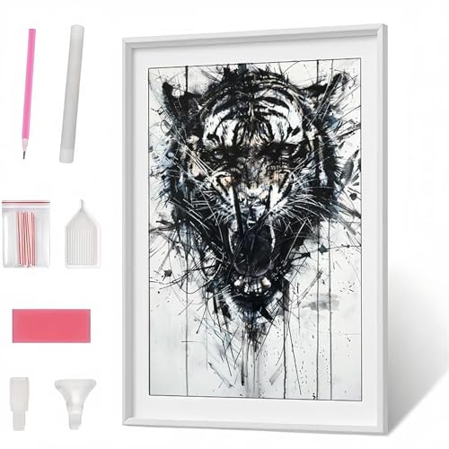 5D Diamond Painting Erwachsene, Diamant Painting Tiger Tier, Diamond Art Set für Erwachsene Kinder, Komplettes DIY Diamant Malerei Malen Stickset, Kreuzstichbilder für Wohnkultur 60x80 cm PJY5269 1-9 von Generic