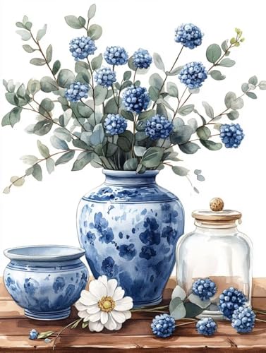 5D Diamond Painting Erwachsene Anlage Diamond Painting Vase, Basteln Erwachsene Diamant Malerei Eckige Steine Kreativ Set, Stickerei Kreuzstich Bastelset, Geschenke, Zimmer Deko 90 x 120 cm -TL853M von Generic