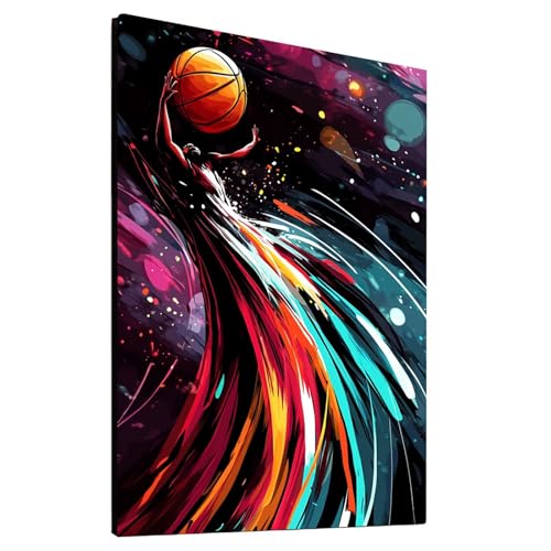 5D Diamond Painting Erwachsene Basketball, Sport Diamant Painting Bilder, DIY Full Drill Mosaikherstellung Cross Stitch Bastelset Erwachsene, Geschenke, Dekor Wohnzimmer, 80x110 cm model/-24278 von Generic