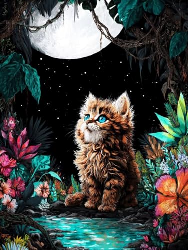 5D Diamond Painting Erwachsene Blumen Diamond Painting Katze, Basteln Erwachsene Diamant Malerei Eckige Steine Kreativ Set, Stickerei Kreuzstich Bastelset, Geschenke, Zimmer Deko 40 x 55 cm -TL37J1 5D Diamond Painting Erwachsene Blumen Diamond Painting Katze, Basteln Erwachsene Diamant Malerei Eckige Steine Kreativ Set, Stickerei Kreuzstich Bastelset, Geschenke, Zimmer Deko 40 x 55 cm -TL37J1 von Generic