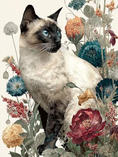 5D Diamond Painting Erwachsene Blumen Diamond Painting Katze, Basteln Erwachsene Diamant Malerei Eckige Steine Kreativ Set, Stickerei Kreuzstich Bastelset, Geschenke, Zimmer Deko 90 x 120 cm -TL1304 5D Diamond Painting Erwachsene Blumen Diamond Painting Katze, Basteln Erwachsene Diamant Malerei Eckige Steine Kreativ Set, Stickerei Kreuzstich Bastelset, Geschenke, Zimmer Deko 90 x 120 cm -TL1304 von Generic