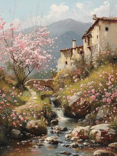 5D Diamond Painting Erwachsene LäNdlich Diamond Painting Landschaft, Basteln Erwachsene Diamant Malerei Eckige Steine Kreativ Set, Stickerei Kreuzstich Bastelset, Geschenke, Deko 40x55cm -TL72A1 von Generic