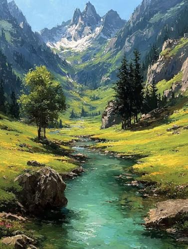 5D Diamond Painting Erwachsene Landschaft Diamond Painting Bach, Basteln Erwachsene Diamant Malerei Eckige Steine Kreativ Set, Stickerei Kreuzstich Bastelset, Geschenke, Zimmer Deko 35x50cm -TL94OL 5D Diamond Painting Erwachsene Landschaft Diamond Painting Bach, Basteln Erwachsene Diamant Malerei Eckige Steine Kreativ Set, Stickerei Kreuzstich Bastelset, Geschenke, Zimmer Deko 35x50cm -TL94OL von Generic