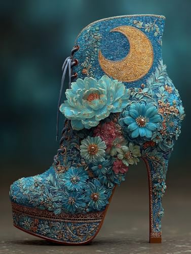5D Diamond Painting Erwachsene Schuh Diamond Painting Blume, Basteln Erwachsene Diamant Malerei Eckige Steine Kreativ Set, Stickerei Kreuzstich Bastelset, Geschenke, Zimmer Deko 35x50cm -TL66AS von Generic