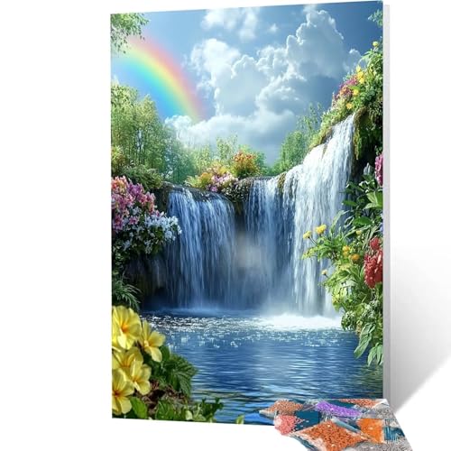 5D Diamond Painting Erwachsene Stürze, Natur Diamant Painting Bilder, DIY Full Drill Mosaikherstellung Cross Stitch Bastelset Erwachsene, Geschenke für Frauen, Dekor Wohnzimmer, 100x135 cm model/-5280 von Generic