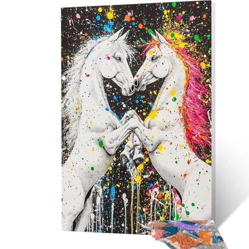 5D Diamond Painting Erwachsene Tier, Horse Diamant Painting Bilder, DIY Full Drill Mosaikherstellung Cross Stitch Bastelset Erwachsene, Geschenke für Frauen, Dekor Wohnzimmer, 40 x 55 cm model/-6304 5D Diamond Painting Erwachsene Tier, Horse Diamant Painting Bilder, DIY Full Drill Mosaikherstellung Cross Stitch Bastelset Erwachsene, Geschenke für Frauen, Dekor Wohnzimmer, 40 x 55 cm model/-6304 von Generic