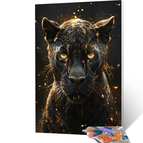 5D Diamond Painting Erwachsene Tier, Leopard Diamant Painting Bilder, DIY Full Drill Mosaikherstellung Cross Stitch Bastelset Erwachsene, Geschenke für Frauen, Dekor Wohnzimmer, 100x135 cm model/-5440 von Generic