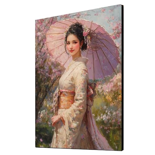 5D Diamond Painting Frau Vollbohrer Diamant Malen Nach Zahlen Geisha mit Diamond Painting Zubehör Set, Diamant Cross Stitch Stickerei Bastelset Erwachsene für Deko Wohnzimmer 60x80cm 1ZSH- 7216 von Generic