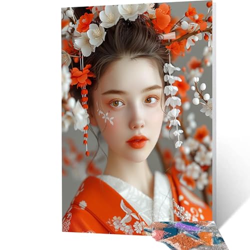 5D Diamond Painting Frau mit Diamond Painting Zubehör Set, Diamant Malen Nach Zahlen Geisha, Diamant Cross Stitch Stickerei Bastelset Erwachsene für Deko Wohnzimmer und Geschenke 35x50 cm model/-5753 5D Diamond Painting Frau mit Diamond Painting Zubehör Set, Diamant Malen Nach Zahlen Geisha, Diamant Cross Stitch Stickerei Bastelset Erwachsene für Deko Wohnzimmer und Geschenke 35x50 cm model/-5753 von Generic