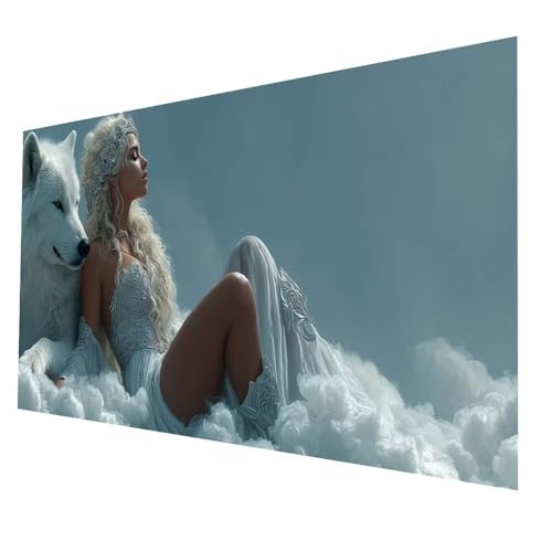 5D Diamond Painting Frau mit Diamond Painting Zubehör Set 80 x 40CM, Diamant Malen Nach Zahlen Wolf, Diamant Cross Stitch Stickerei Bastelset Erwachsene für Deko Wohnzimmer und Geschenke model-10496 5D Diamond Painting Frau mit Diamond Painting Zubehör Set 80 x 40CM, Diamant Malen Nach Zahlen Wolf, Diamant Cross Stitch Stickerei Bastelset Erwachsene für Deko Wohnzimmer und Geschenke model-10496 von Generic