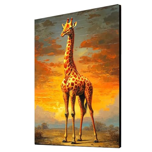5D Diamond Painting Giraffe Vollbohrer Diamant Malen Nach Zahlen Tier mit Diamond Painting Zubehör Set, Diamant Cross Stitch Stickerei Bastelset Erwachsene für Deko Wohnzimmer 70x95cm 1ZSH-8797 von Generic