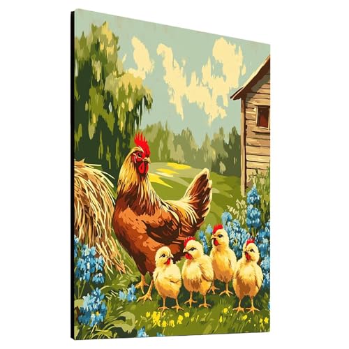 5D Diamond Painting Huhn mit Diamond Painting Zubehör Set, Diamant Malen Nach Zahlen Garten, Diamant Cross Stitch Stickerei Bastelset Erwachsene für Deko Wohnzimmer und Geschenke 90x120 cm model-10159 von Generic