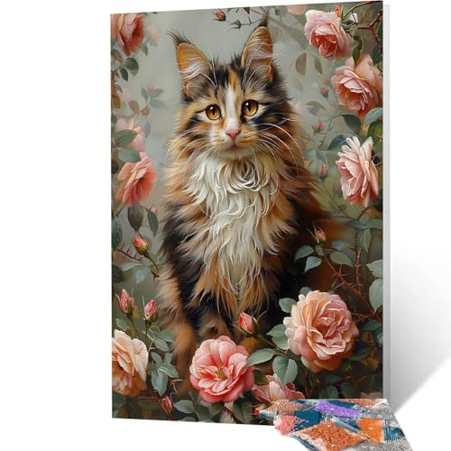 5D Diamond Painting Katze mit Diamond Painting Zubehör Set, Diamant Malen Nach Zahlen Blume, Diamant Cross Stitch Stickerei Bastelset Erwachsene für Deko Wohnzimmer und Geschenke 35x50 cm model/-5193 5D Diamond Painting Katze mit Diamond Painting Zubehör Set, Diamant Malen Nach Zahlen Blume, Diamant Cross Stitch Stickerei Bastelset Erwachsene für Deko Wohnzimmer und Geschenke 35x50 cm model/-5193 von Generic