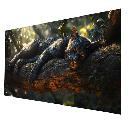 5D Diamond Painting Leopard mit Diamond Painting Zubehör Set 140 x 70 cm, Diamant Malen Nach Zahlen Tier, Diamant Cross Stitch Stickerei Bastelset Erwachsene für Deko Wohnzimmer Geschenke model-7545 von Generic