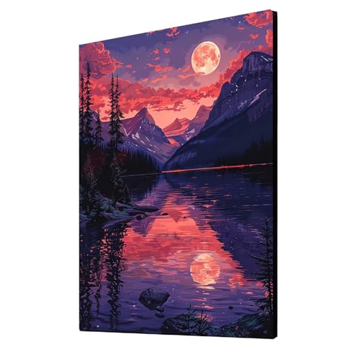 5D Diamond Painting Mond Vollbohrer Diamant Malen Nach Zahlen Landschaft mit Diamond Painting Zubehör Set, Diamant Cross Stitch Stickerei Bastelset Erwachsene für Deko Wohnzimmer 90x120 cm 1ZSH-10219 von Generic