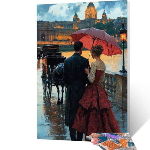 5D Diamond Painting Paar mit Diamond Painting Zubehör Set, Diamant Malen Nach Zahlen Stadt, Diamant Cross Stitch Stickerei Bastelset Erwachsene für Deko Wohnzimmer und Geschenke 70x95 cm model/-8037 von Generic